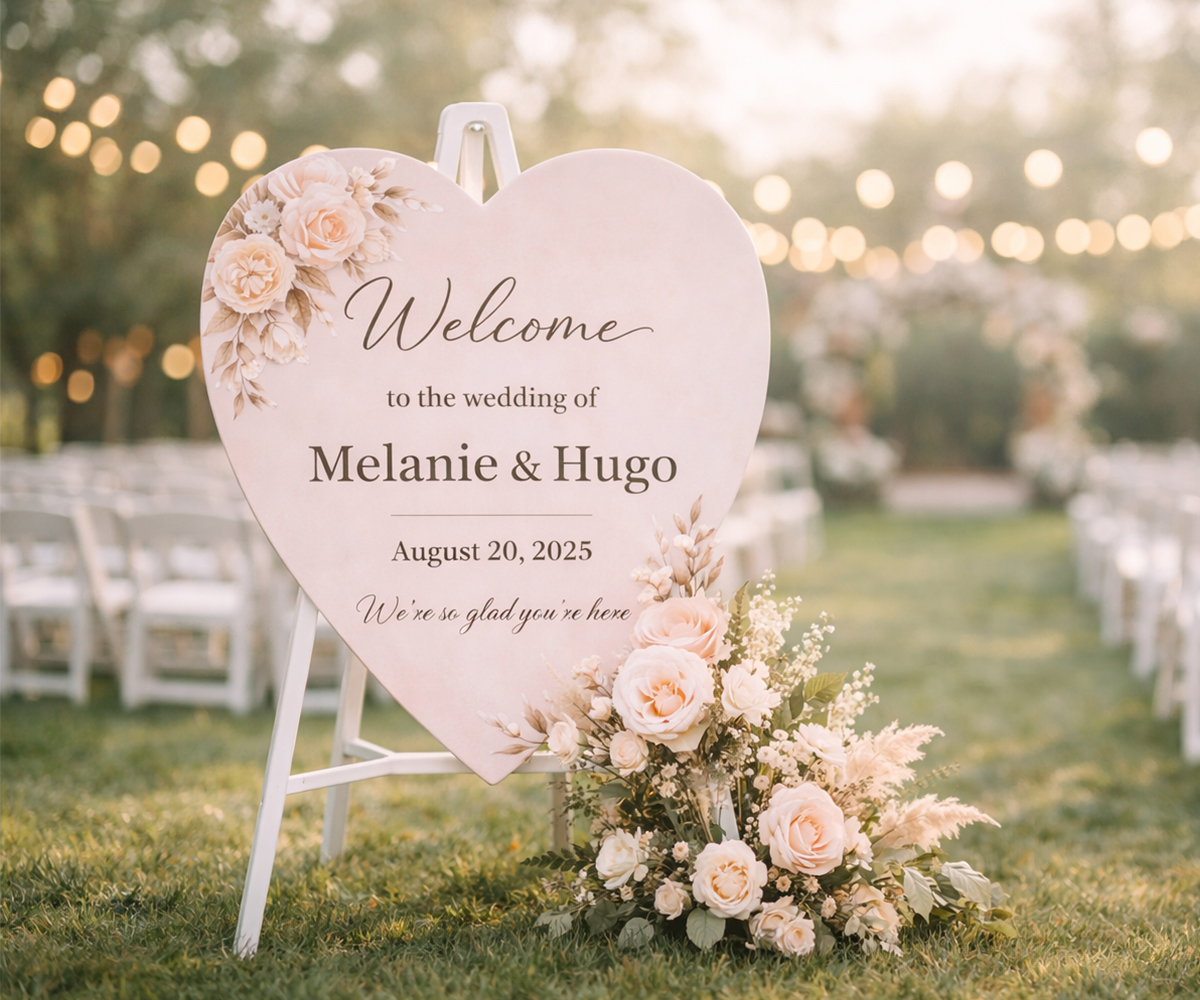 Wedding Welcome Sign, Acrylic Wedding Welcome Sign Printing, Foam