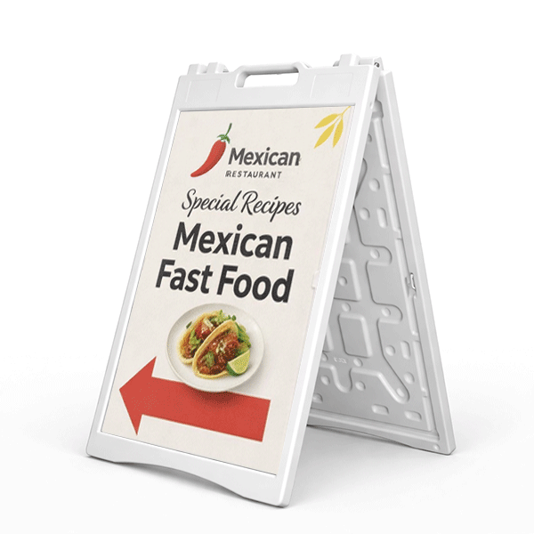 White Plastic A-Sign
