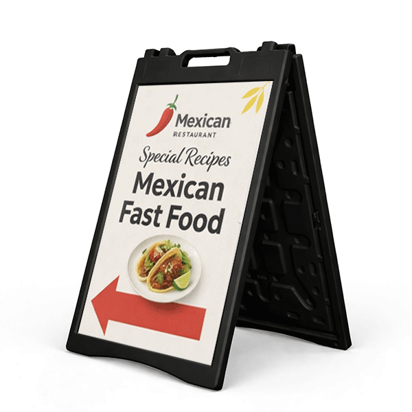 Black Plastic A-Sign